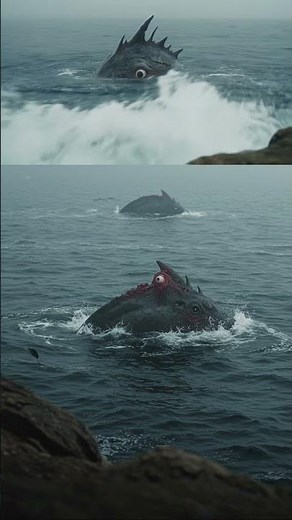 Terrifying Sea Monster Emerges from the Deep — Caught from the Cliff!