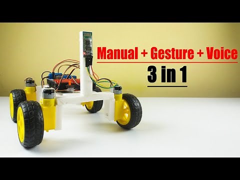How to make a DIY Gesture, Manual, and Voice control car using Arduino at home