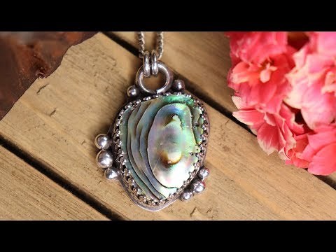 Making a silver and abalone shell necklace
