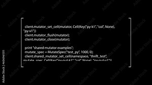 A flow of scrambled source code text on screen, fast scrolling. White characters, black background. Encrypted scrolling programming security hacking code