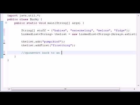 Intermediate Java Tutorial - 8 - Converting Lists to Arrays