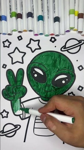 Cute Alien Coloring Page 👽💚