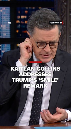 During an appearance on "The Late Show with Stephen Colbert," CNN's Kaitlan Collins reacted to a moment at the White House when President Donald Trump told her, "I don't think I've ever seen you smile." | CNN