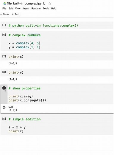 How to create a complex number in python