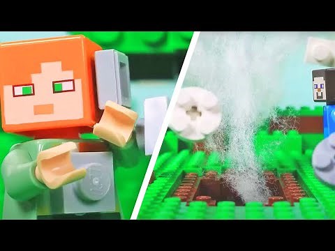 LEGO Minecraft Creeper EXPLODES! | STOP MOTION LEGO | Lego Explosion! | Billy Bricks