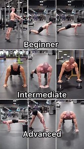 Push-up variations! Here are some push-up variations you can add to your routine. Beginner 1) Incline push-ups 2) Kneeling push-ups 3) Eccentric to kneeling push-ups Intermediate 4) Push-ups 5) Diamond push-ups 6) Deficit push-ups Advanced 7) Decline push-ups 8) Pike push-ups 9) Power push-ups Save this post for future reference! Supplements I take: @transparentlabs Code ‘ALEX’ #chest #chestworkout #pushup | alex_lueth