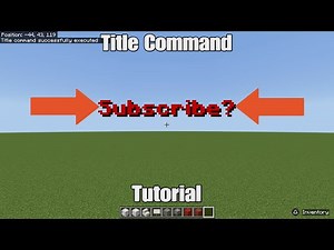 How To Use The Title Command In Minecraft