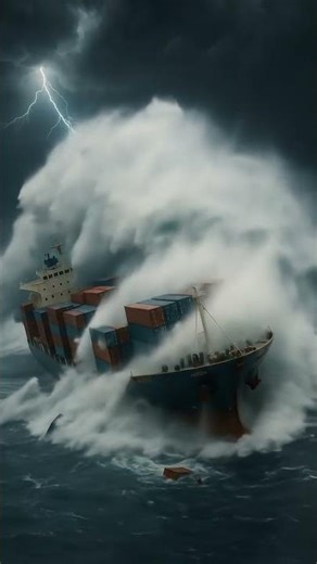 Massive Cargo Ship Capsizing in the Ocean!
