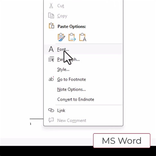 Microsoft Word Inserting Footnote