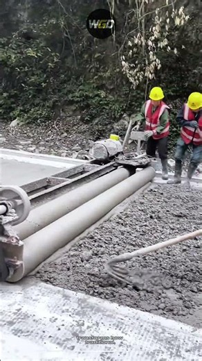 daily road construction workflow: modern concrete roller screed #tools #equipment #construction