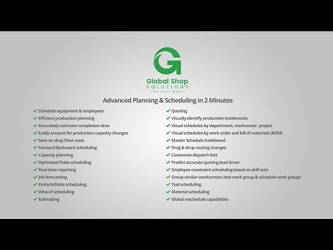 Advanced Planning & Scheduling in 2 Minutes