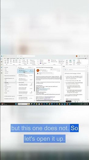 How to Recall a Sent Outlook Message #outlook #outlooktips