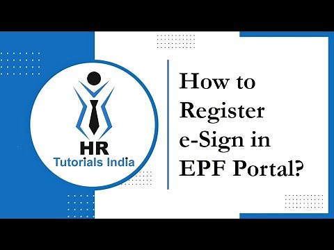 How to Register eSign in EPF Portal? || eSign Registration in EPFO Portal || HR Tutorials India