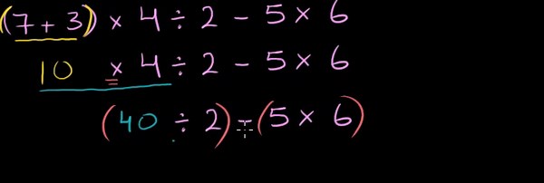 Intro to order of operations