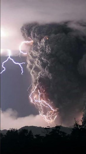 Stunning Video of Rare Volcanic Lightning Coming from a Mountain