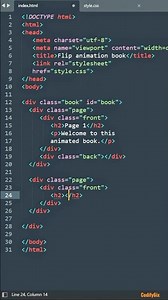 Flip animation book | HTML, CSS & JS