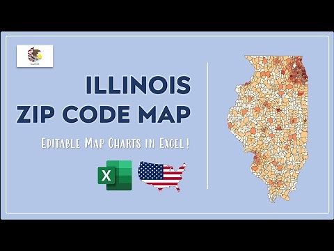 Illinois Zip Code Map in Excel - Zip Codes List and Population Map