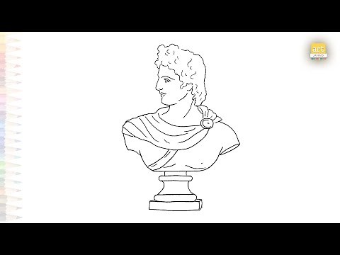 Apollo sculpture drawing easy | Outline sketches | How to draw Apollo step by step | #artjanag
