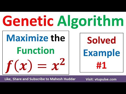 Genetic Algorithm GA Solved Example Maximizing Value of Function in Machine Learning Mahesh Huddar