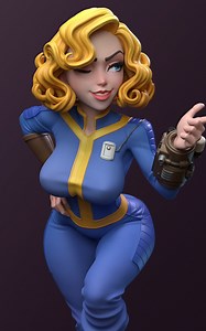 Fallout Vault Girl: 3D Printed Resin Figure (painted/unpainted) - Etsy
