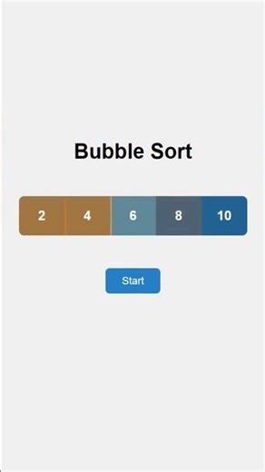 Bubble Sort with Sliding Animation | HTML CSS JavaScript Sorting #sorting #javascript