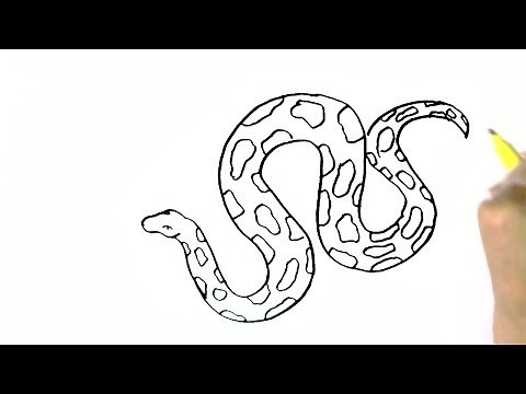 How to draw a Python, Big snake - in easy steps for beginners
