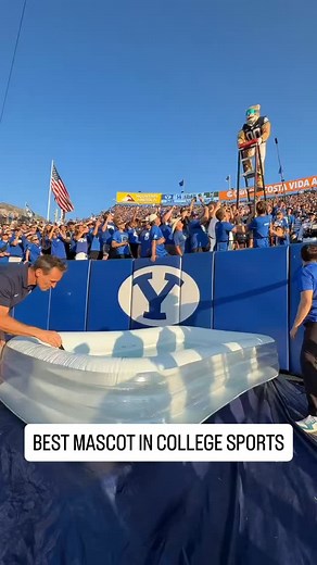 COSMO CLEARS THE FIELD From backflips to wild dance battles, BYU’s Cosmo the Cougar doesn’t just hype the crowd—he owns the game. Is there a single mascot in college football who can even compete? Follow @collegefootball for the best news, highlights, memes and more! | College Football