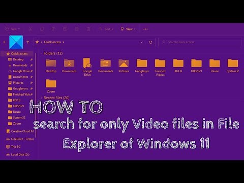 How to search for only Video files in File Explorer of Windows 11