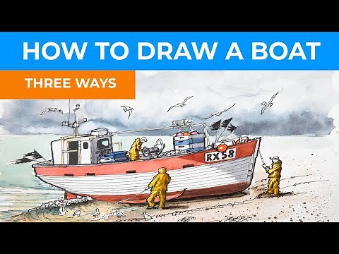 How to Draw a Boat for Beginners - Three Ways - Easy Boat Sketching
