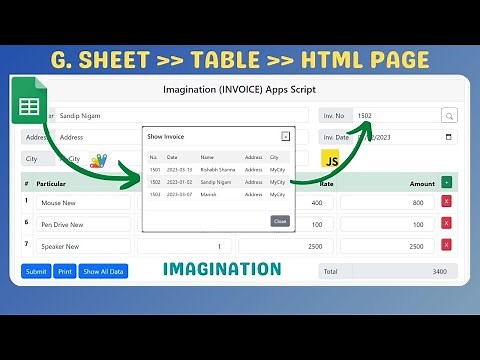 How to Display Google Sheets Data in a Table and Show Details on an HTML Page