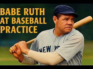 History Recolored – Babe Ruth at Practice: Showcasing His Legendary Skills in Vivid Color