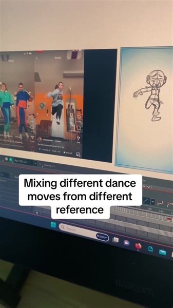 Here you can see how I have different dance references on my screen. As I animated i pick and choose different parts from each dancers moves. #dancemoves #dancing #dance #animation #animated #harutdance