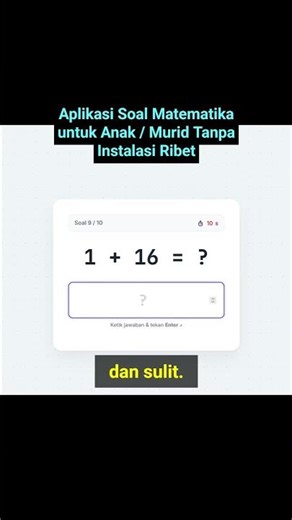 Aplikasi Soal Matematika untuk Anak ataupun Murid (HTML CSS Javascript)
