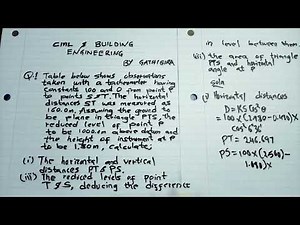 Tacheometry survey works solved example #engineering