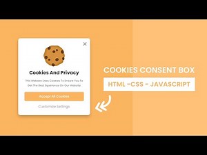 Create A Cookies Consent Popup Box UI Design Using HTML - CSS - JavaScript