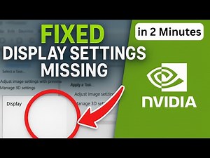 How To Fix NVIDIA Control Panel Display Settings Missing or Not Showing - Step by Step