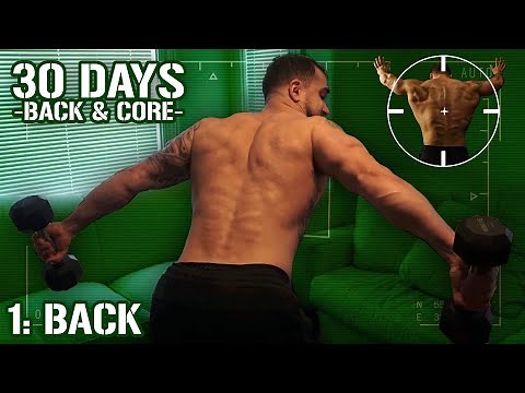Home Back Workout with Dumbbells | 30 Days of Dumbbell Back Workouts At Home + Core Strength - Day 1