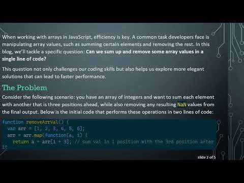 Streamline Your JavaScript Code: Removing and Summing Array Values in One Line!