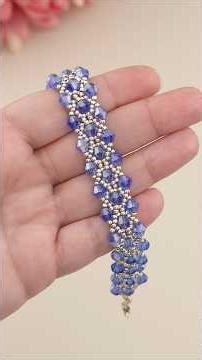 DIY Bracelet Making with Beads | Blue & Silver Crystal Seed Bead Bracelet Beading Tutorial! #shorts