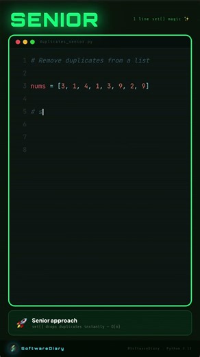 Junior vs Senior Python Developer 🐍 | Same Problem, Different Code! #ytshorts #coding #python