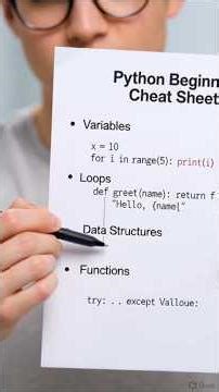 Learn Python Fast Complete Cheat Sheet | python shorts #programming