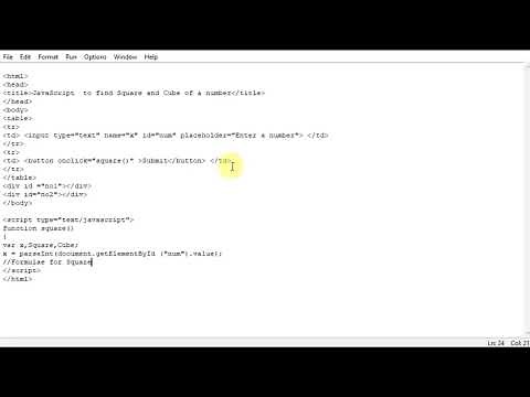 JavaScript to find Square and Cube of a number