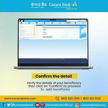 Canara Bank | Beneficiary Creation using Internet Banking tutorial