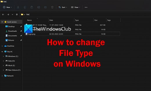 How to change File Type or Extension in Windows 11