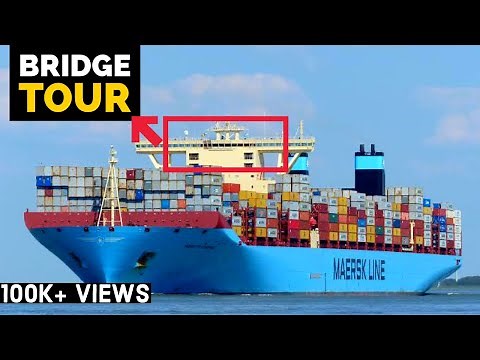 Navigation Bridge Of A Modern Day CONTAINER Ship - Detailed TOUR