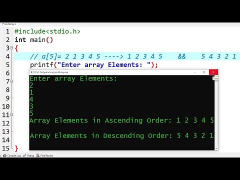 C Program to Sort Array Elements in Ascending & Descending Order | Learn Coding