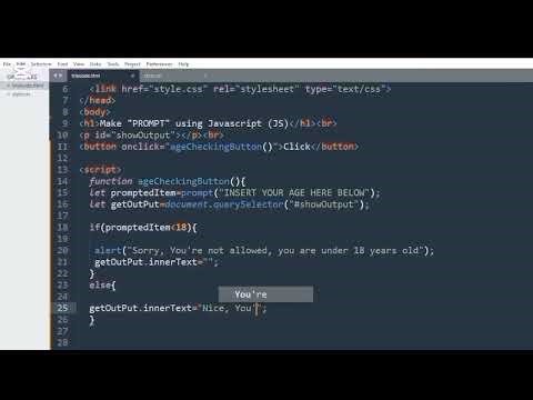 Exercise Prompt in JavaScript | Tutorial JS
