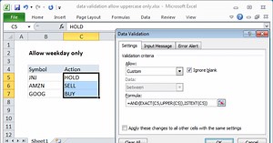 Data validation allow uppercase only