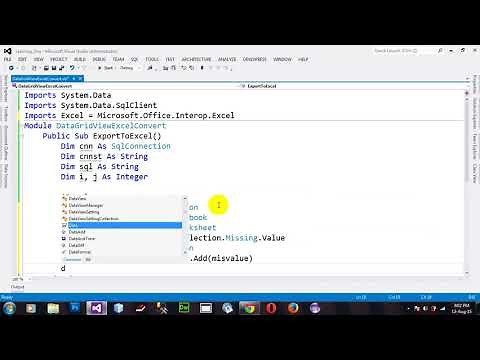 How to export from database to excel using VB NET 2012