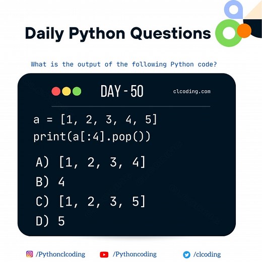1.2K views · 10 comments | Python Coding challenge - Day 50 | What is the output of the following Python code? Solution - https://www.clcoding.com/2023/10/python-coding-challenge-day-50-what-is.html | Python Coding | Facebook